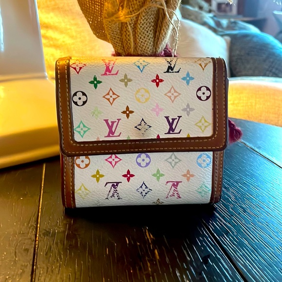 Louis Vuitton white multi color French purse vintage wallet - Picture 2 of 6
